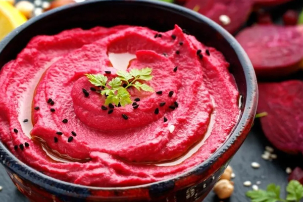 hummus de betabel y ajo